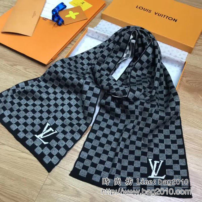 路易威登LV冬季新款羊毛混紡男士圍巾 LLWJ6262